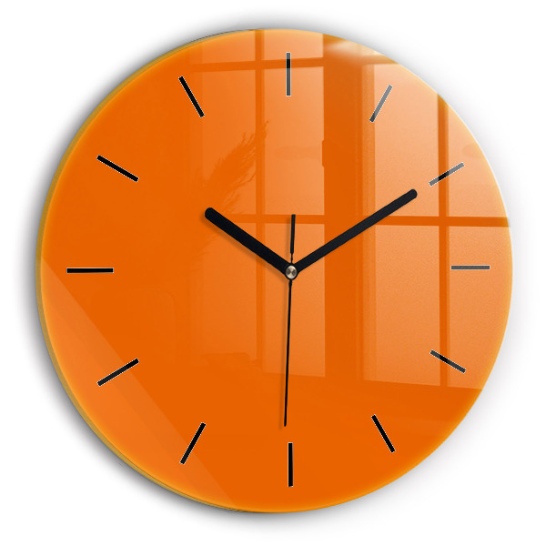 Wanduhr glas rund Farbe orange