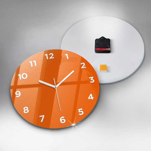 Wanduhr glas rund Farbe orange