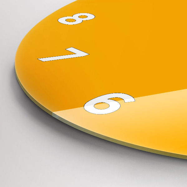 Wanduhr rund mit motiv Farbe goldgelb