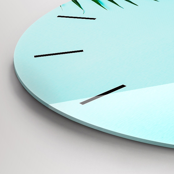 Wanduhr rund Grüne Palmen