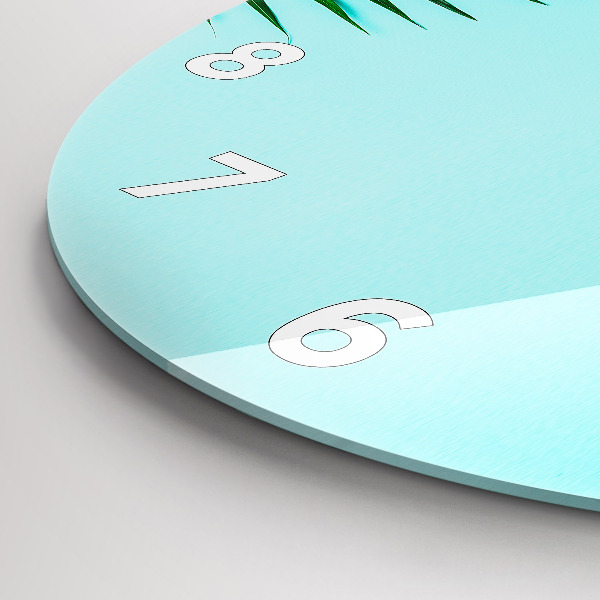 Wanduhr rund Grüne Palmen