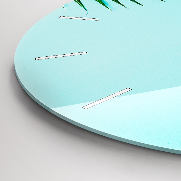 Wanduhr rund Grüne Palmen