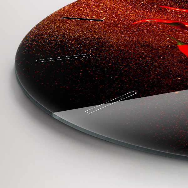 Wanduhr rund Chili-Schoten