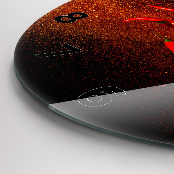 Wanduhr rund Chili-Schoten