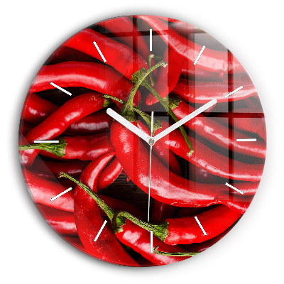 Wanduhr rund mit motiv Scharfe Paprika