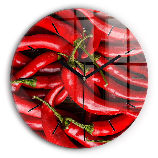 Wanduhr rund mit motiv Scharfe Paprika