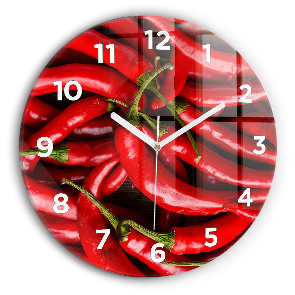 Wanduhr rund mit motiv Scharfe Paprika