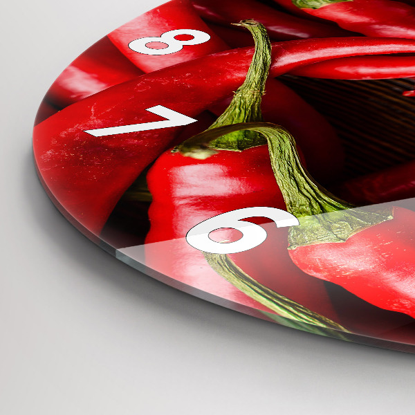 Wanduhr rund mit motiv Scharfe Paprika