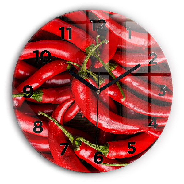 Wanduhr rund mit motiv Scharfe Paprika