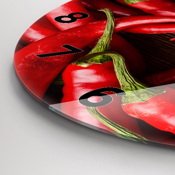 Wanduhr rund mit motiv Scharfe Paprika
