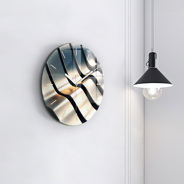 Wanduhr rund Silbernes Muster