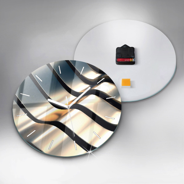 Wanduhr rund Silbernes Muster