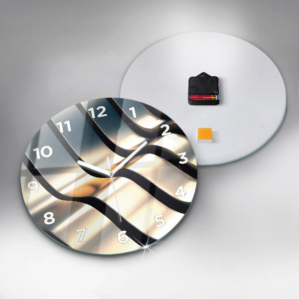 Wanduhr rund Silbernes Muster