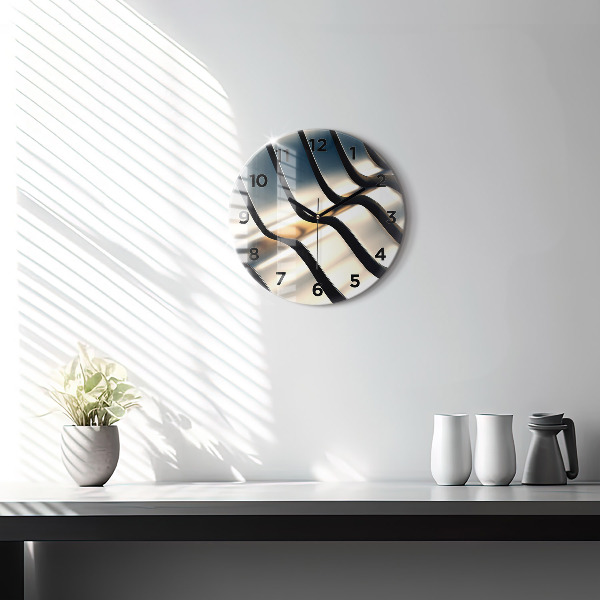 Wanduhr rund Silbernes Muster