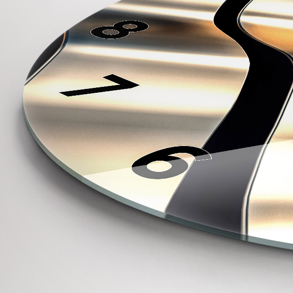 Wanduhr rund Silbernes Muster