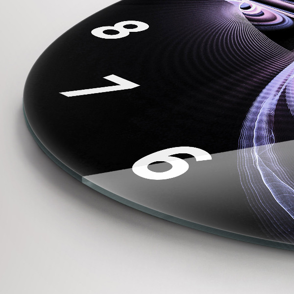 Wanduhr glas rund Violette Abstraktion
