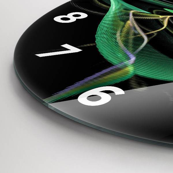 Wanduhr glas rund Grüne Abstraktion