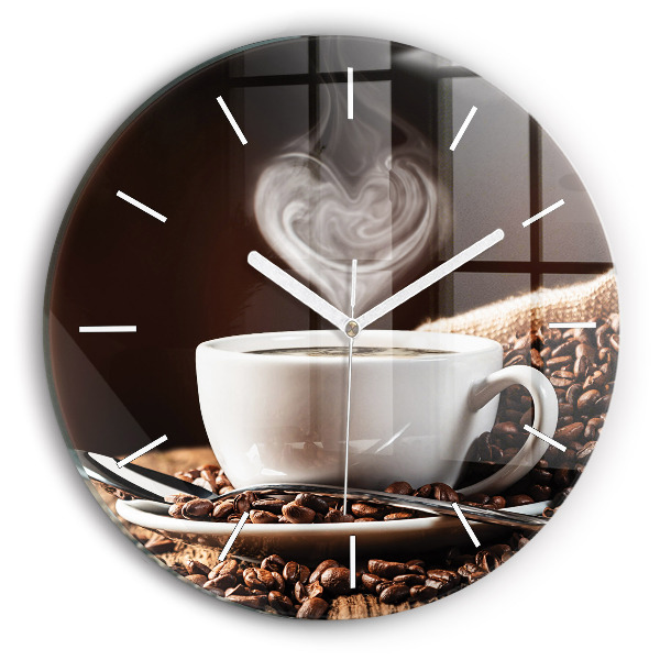 Wanduhr rund mit motiv Kaffeetasse