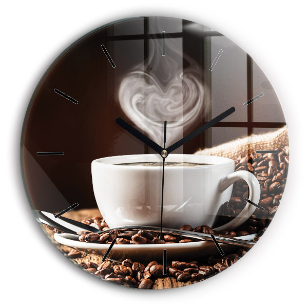 Wanduhr rund mit motiv Kaffeetasse
