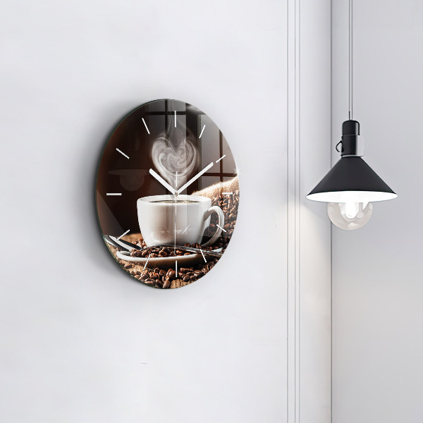 Wanduhr rund mit motiv Kaffeetasse
