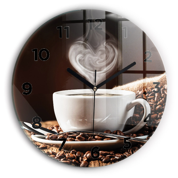 Wanduhr rund mit motiv Kaffeetasse