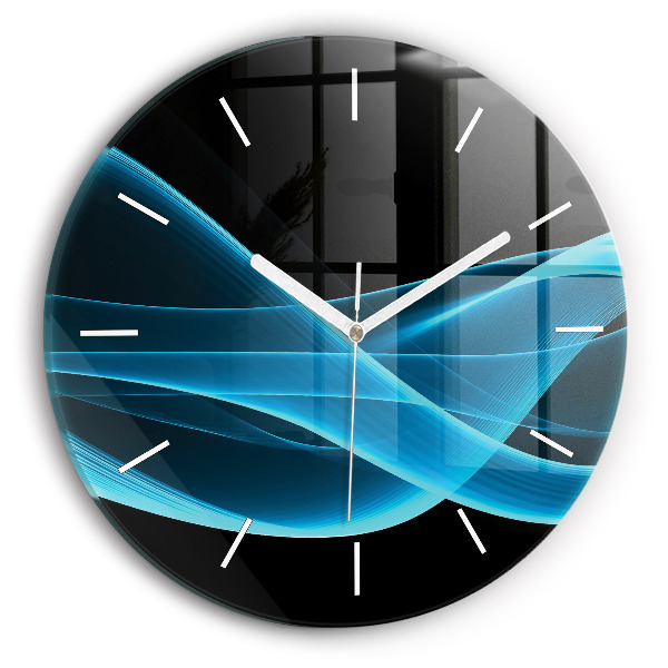 Wanduhr rund mit motiv Blaue Abstraktion