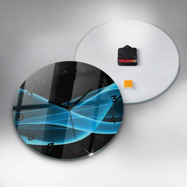 Wanduhr rund mit motiv Blaue Abstraktion