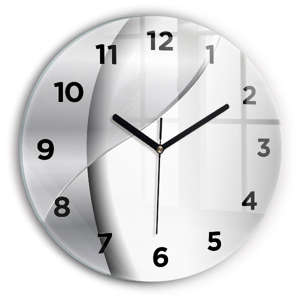 Wanduhr rund mit motiv Silberne Abstraktion