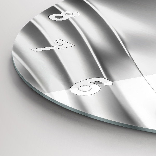 Wanduhr rund mit motiv Silberne Abstraktion