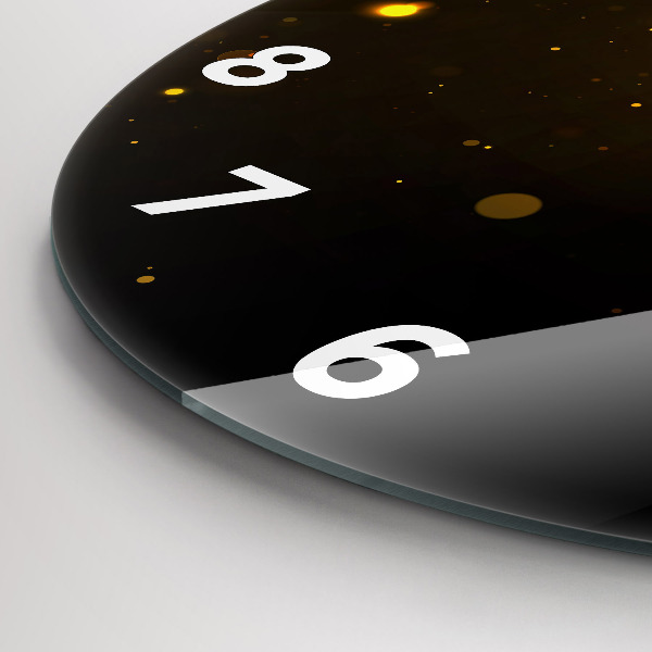 Wanduhr glas rund Goldpollen