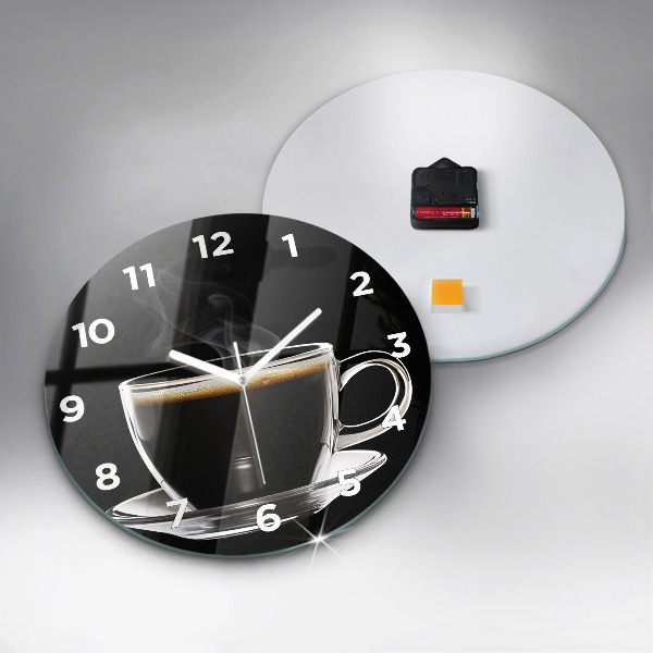 Wanduhr rund Schwarzer Kaffee