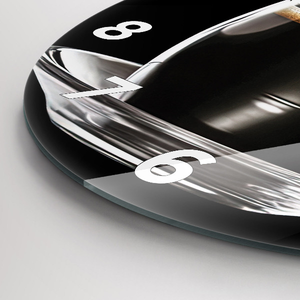 Wanduhr rund Schwarzer Kaffee