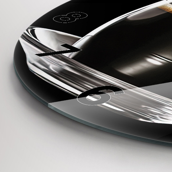 Wanduhr rund Schwarzer Kaffee