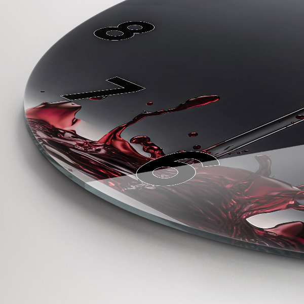 Wanduhr glas rund Glas Rotwein