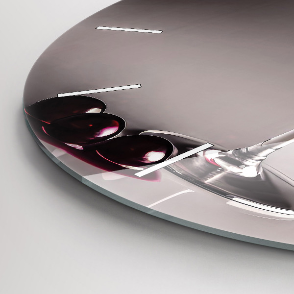 Wanduhr glas rund Lampe mit Rotwein