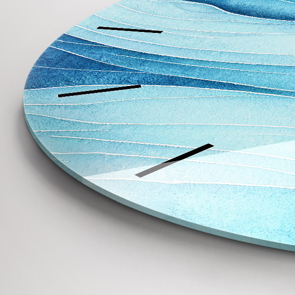 Wanduhr glas rund Blaue Wolken