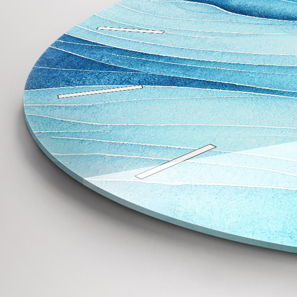 Wanduhr glas rund Blaue Wolken