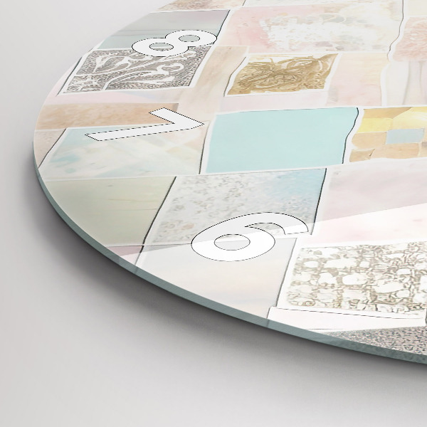 Wanduhr rund Farbige Fliesen