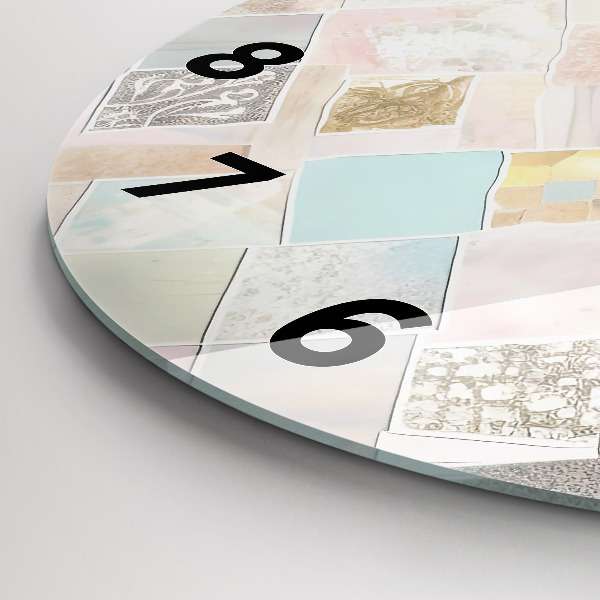 Wanduhr rund Farbige Fliesen