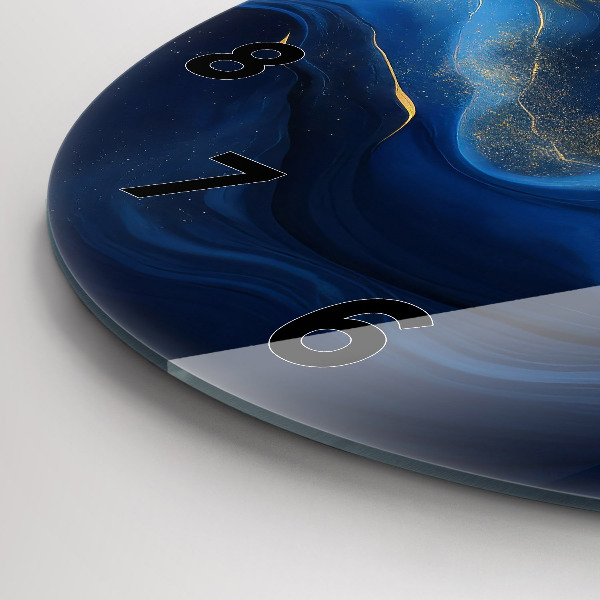 Wanduhr rund mit motiv Blauer Marmor