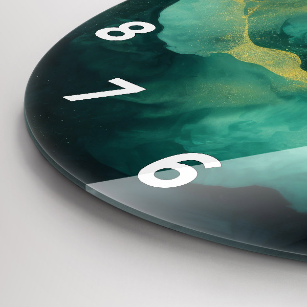 Wanduhr rund mit motiv Grüner Marmor