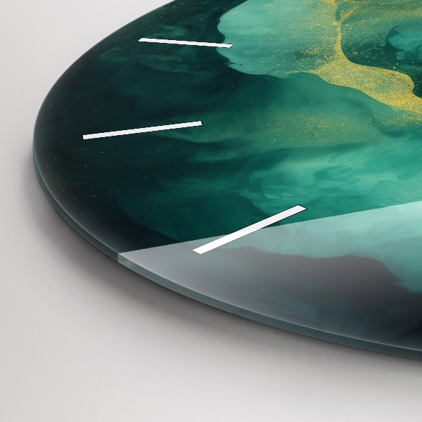 Wanduhr rund mit motiv Grüner Marmor