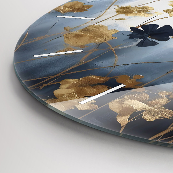 Wanduhr rund Abstrakte Blumen