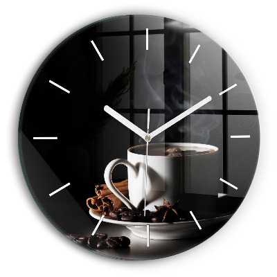 Wanduhr glas rund Kaffeetasse