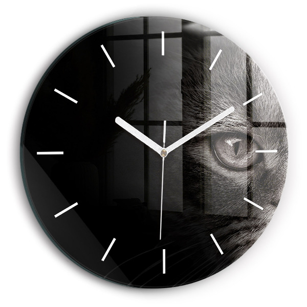 Wanduhr rund mit motiv Schottischer Hund und Katze