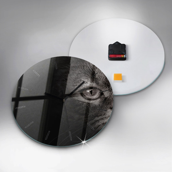 Wanduhr rund mit motiv Schottischer Hund und Katze