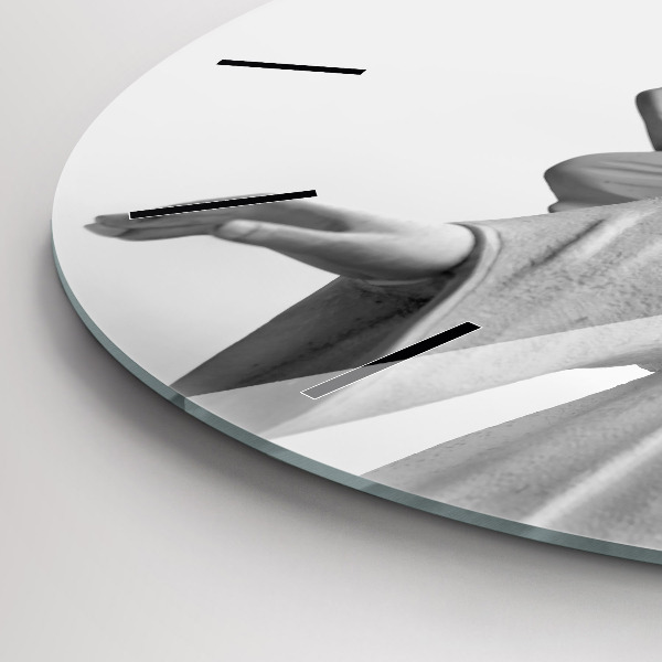 Wanduhr rund mit motiv Skulptur eines Engels mit Flügeln