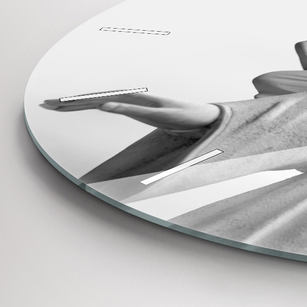 Wanduhr rund mit motiv Skulptur eines Engels mit Flügeln