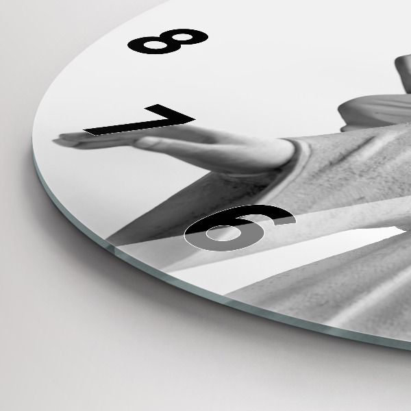 Wanduhr rund mit motiv Skulptur eines Engels mit Flügeln