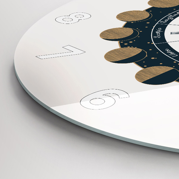 Wanduhr glas rund Mondphasen und das Auge